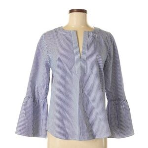 J Crew Blue and White Stripe Blouse size 6